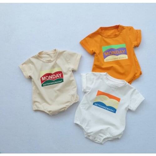 Newborn Baby Boy Clothes baby Girl Romper Summer Short Sleeve Printed Cotton Jumpsuit Casual Lovely Bodysuit Clothing for 0-18M