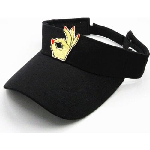 The ok gesture embroidery Visors Baseball Cap Adjustable Snapback cap for men and women 296