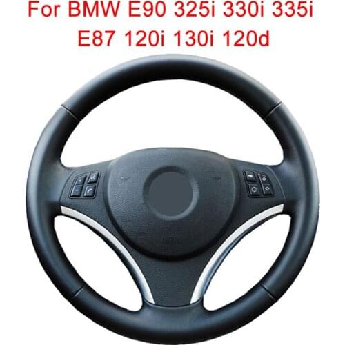 Customized Original Car Steering Wheel Cover For BMW E90 325i 330i 335i E87 120i 130i 120d Leather Auto Steering Wheel Wrap