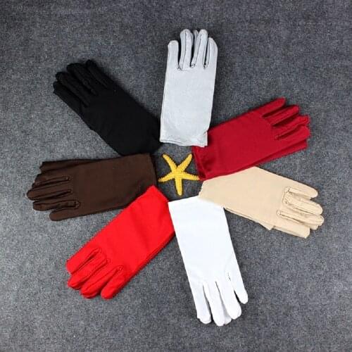 Women Men Short Gloves Anti-skid Short Thin High Elastic Driving Gloves Spring And Summer Etiquette Dance Party Accessories