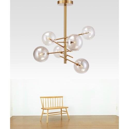 Postmodern personality magic beans glass pendant lamp American living room dining room bedroom american rh chandelier