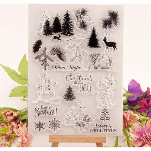 NCraft Christmas Clear Stamps T1643 Scrapbook Paper Craft scrapbooking Tree Bird Deer Snowman