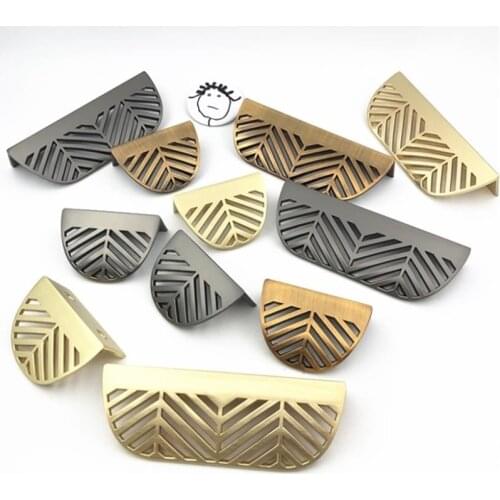 LCH Nordic Style Leaf Shaped Zinc Alloy Instagram Cabinet Knob Cupboard Handle Door Pull Coffee Gold