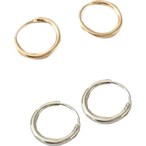 Hoop Earrings Women Gold/Silver Color Round Circle Earring Ear Ring Clip Earrings