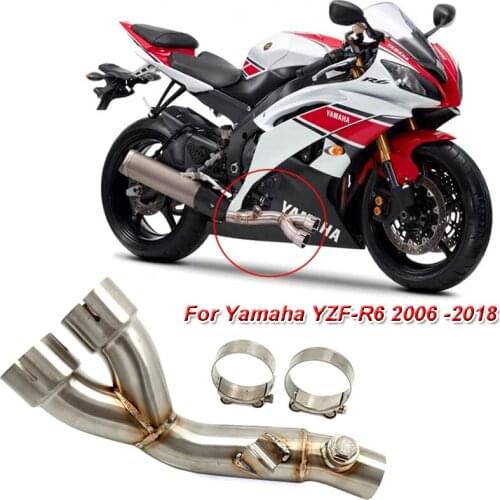 YZF R6 06-18 Motorcycle Stainless Race Exhaust Muffler Middle Pipe System Eliminator For Yamaha YZF-R6 2006-2018 R6