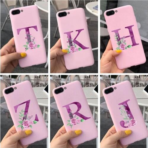 For Oppo Realme C3 Case Shockproof Soft silicone TPU Back Cover For Oppo Realme C1 Phone Cases Realme C2 Covers Letter Alphabet