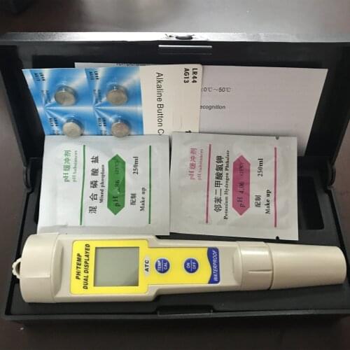 Wattson Accurate Waterproof Double display pH and Temperature testing meter with Auto Calibration and Two Buffers