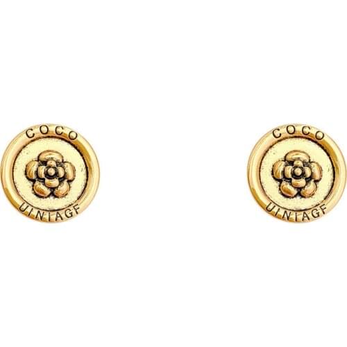 Silver Needle Camellia Round 2021 Punk Favourite Earrings for Women Girls Luxurious Wedding