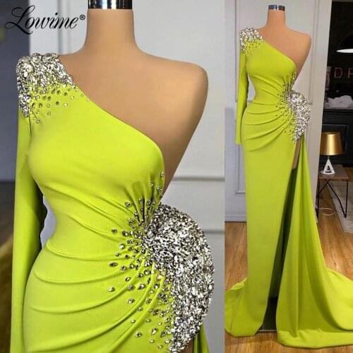 Crystals Evening Dresses Long Robe De Soiree 2020 Mermaid Arabic Dresses Woman Party Night Elegant Celebrity Dresses Party Gowns