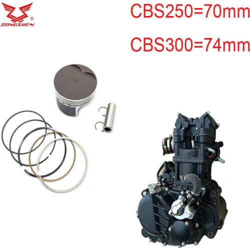 Zongshen 70mm 74mm Motorcycle Engine cbs250 cbs300 engine cylinder block piston ring set 300cc ATV Quad 250cc