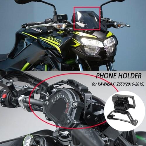 2016-2019 Motorcycle Front Phone Stand Holder Smartphone Phone GPS Navigaton Plate Bracket For Kawasaki Z650 Z 650