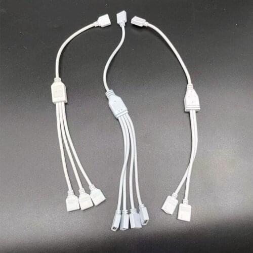 4 Pin RGB Splitter Converter Extension Cable Connector Two Three Four Way Flexible Wire Connect Cable Adapter For RGB LED Strip