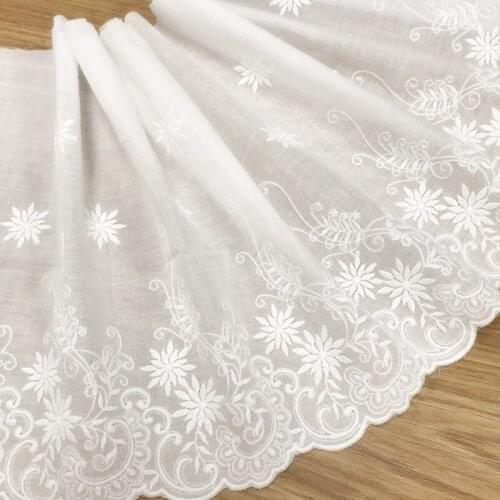 5yards/pack off white cotton handmade accessories embroidery lace bed curtain fabric wedding dress width 26cm