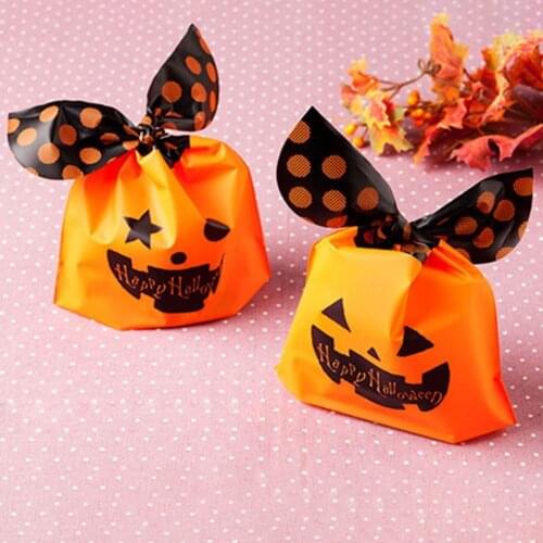 50Pcs/Bag Gift Candy Bag Portable Adorable Widely Used Eco-friendly Halloween Pattern Exquisite Candy Handbag for Festival