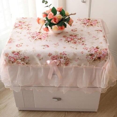 75*80cm Romantic Rose Lace Square Small Table Dustproof Cover Refrigerator Air Conditioner Cover Decorations