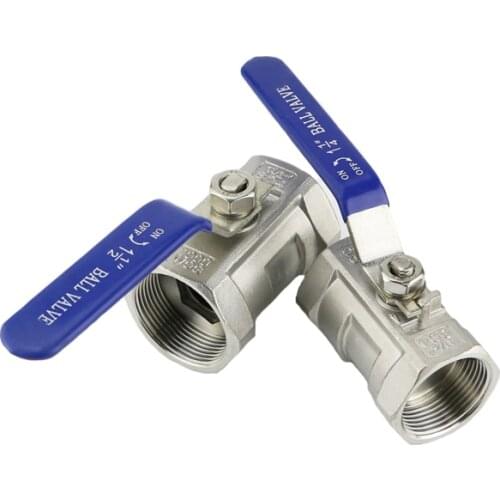 Free Shipping 1/4" --- 1 1/2" Female Thread 2 Way Ball Valve ,One-piece Ball Valve With Long Handle Stainless Steel 304