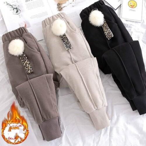 New 2020 Autumn Winter Kids Thicken Velvet Pants For Girls Children Warm Fleece Clothes Girls Trousers Woolen Fabric Pants W523