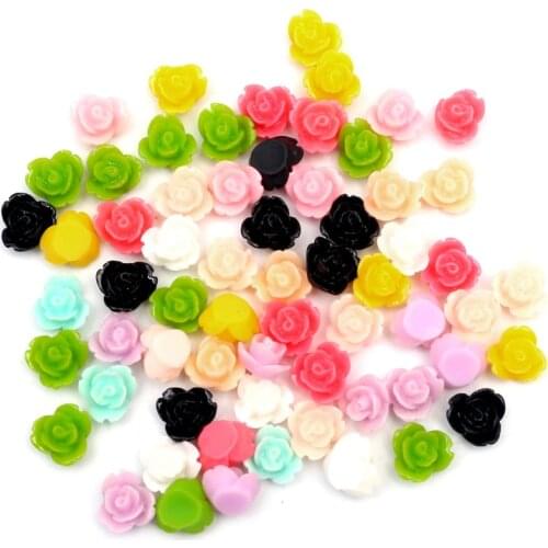 50Pcs 7mm Mixed Resin Flower Decoration Crafts Kawaii Bead Flatback Cabochon Fridge Magnet Scrapbook DIY Accessories Buttons