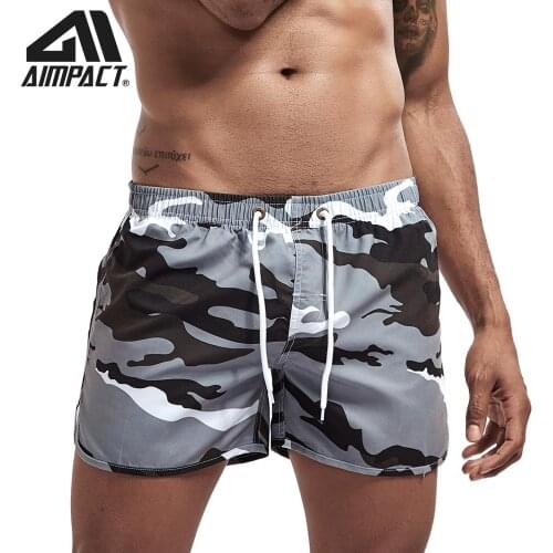 Aimpact Fast Dry Beach Shorts for Men Sexy Holiday Swimming Surf Board shorts Male Swim Trunks Jogging Shorts 4AM2165
