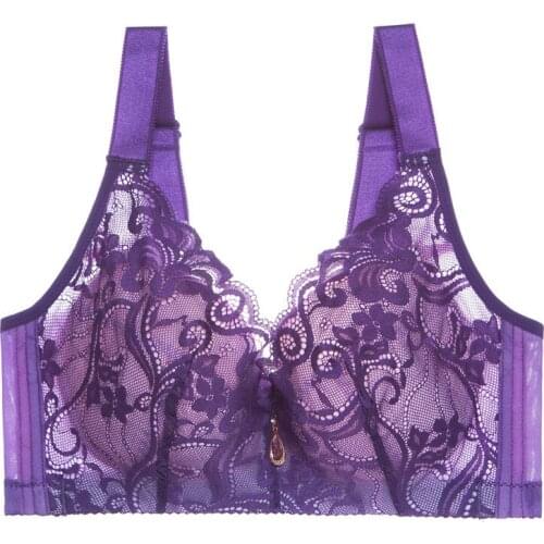 Bras For Women Adjusted-straps Breathable Underwire Bra Sexy Women Underwear Lace Bralette Lingerie Top Large Size 36-46CDE Cup