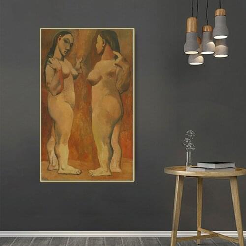 Citon Pablo Picasso《Two naked woman》Canvas Oil Painting Artwork Poster Picture Modern Wall Decor Home Decoration For Living room