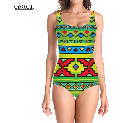 CLOOCL Newest Bohemian Tribal Totem 3D Print Girls One-piece Summer Bathing Suit Sleeveless Slim Sexy Women Fashion Swimsuit