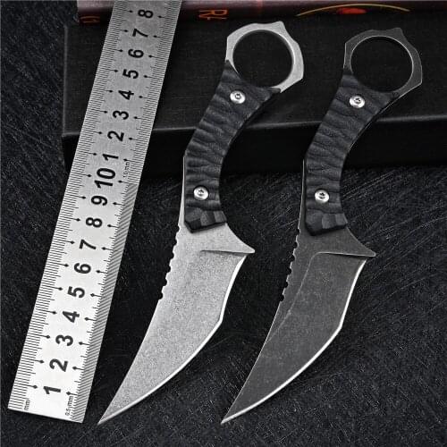 D2 Steel Survival Fixed Blade EDC Hand Tool Outdoor Camping Utility Self Defense Weapons Hunting Military Army Tactical Knife