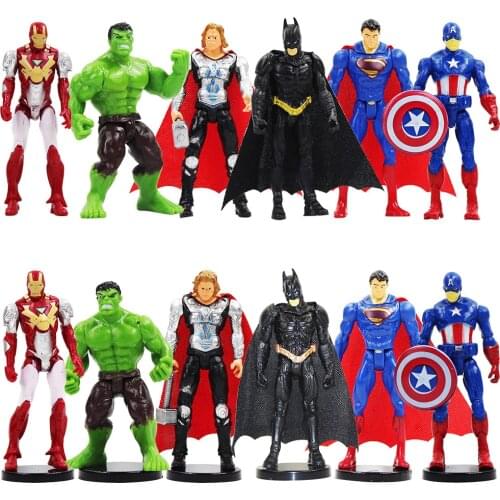 10.5cm Marvel Avengers Ironman Hulk Thor Captain America Super Heros PVC Action Figure Mini Model Toys Kids Gifts Brinquedos