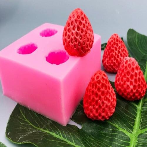 Fruit Strawberry Silicone Mould Fondant Chocolate Jelly Making Cake Tool Decoration Mold Oven Steam Available DIY Clay Resin Art