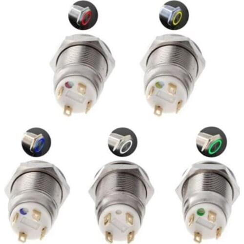 80% Hot Sell 12mm LED Illuminated Metal Momentary Push Button Switch Boat Car 3A/220V DC