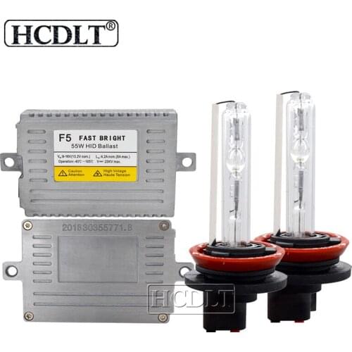 HCDLT AC 55W Fast Start DLT F5 Ballast HID Xenon Conversion Headlight Kit H11 H3 H8 9005 HB3 9006 HB4 4300K 5000K 6000K 8000K