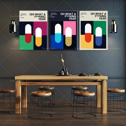 Oh What A F ** ing Year ART PRINT | Retro typography art CLIPARTO wall decoration | Dessini poster gallery smallest art wall