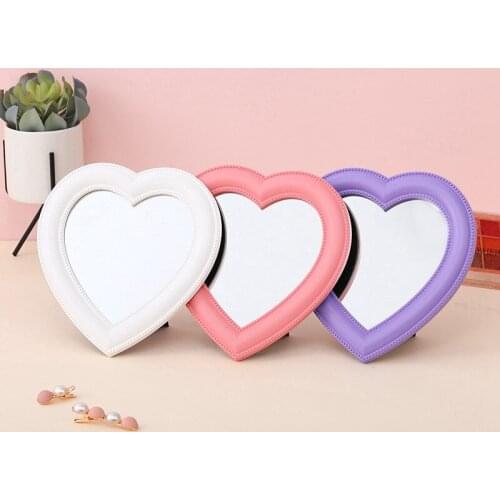 Korean Style Heart-shaped Beauty Mirror Desktop Makeup Decorative Mirror for Girl Room Decor Supplies Espejos De Belleza