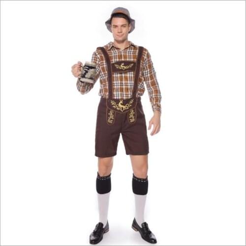Oktoberfest Costume Mens Lederhosen Octoberfest Bavarian Beer Clothes Oktoberfest Cosplay Halloween maid Costumes