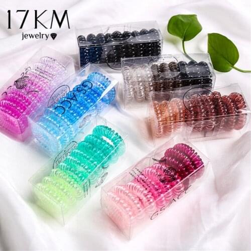Colorful Spiral Hair Ties Telephone Wire Line For Women Fashion Elastic Hair Bands Scrunchies Hair Ring Hair Accessories