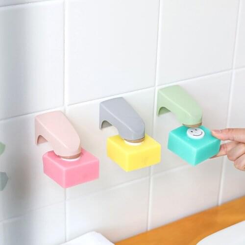 Magnetic Soap Holder Portable Storage Rack 5 Colors Wall Mounted Sticking Soap Dishes Bathroom Accessories
