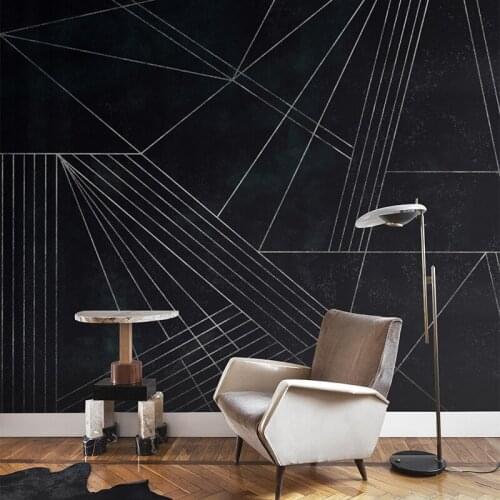 MASAR Modern minimalist geometric custom mural creative striped wallpaper hotel restaurant background wall paper Line