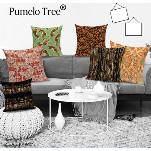 Abstract Leopard Cushion Cover Shabby Chic Striped Pillowcase Animal Line Living Room Decor Sofa Throw Pillow Cases Kussenhoes