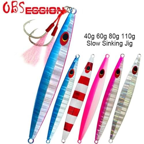 OBSESSION Hard Bait Slow Jigging Lead Lure 40g60g80g110g Saltwater Metal Fishing Lure Micro Jig Artificial Bait Casting Tackle