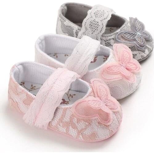 Infant Baby Girl Shoes Newborn Lace Butterfly Print Soft Cotton Comfort Sole Toddler Princess Cute Crib Shoes Moccasins