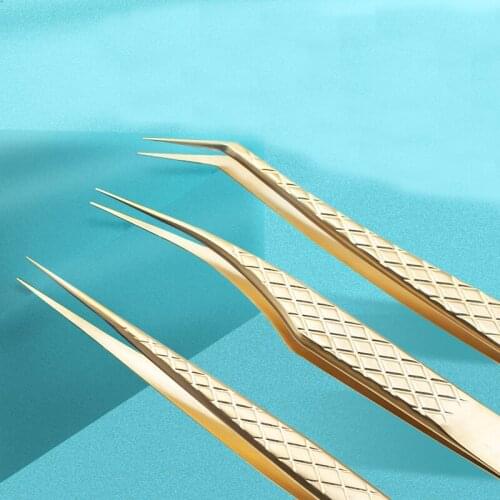 Eyelash Tweezers Special Clip for Grafting Eyelashes Eyelash Tools Golden Feather Tweezers Dolphin Eyelash Curler