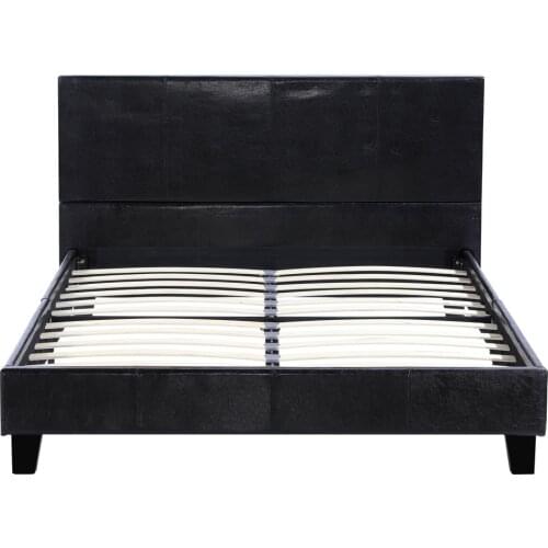 Simple PU Bed Frame Black Bedroom Furniture for Bedroom US Warehouse