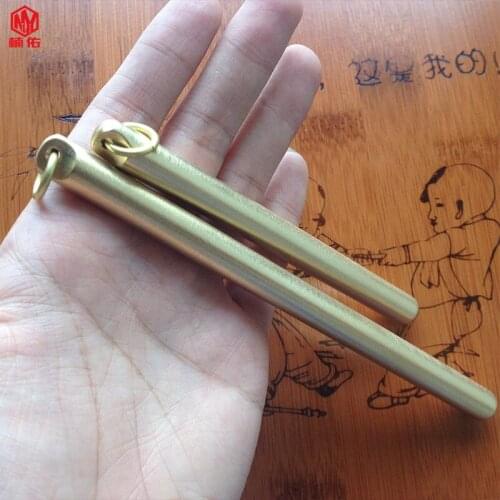 1PCS Black Ink Explosion-Proof Handmade Signature Pen Gel Pen Pure Brass Retro Center Pen