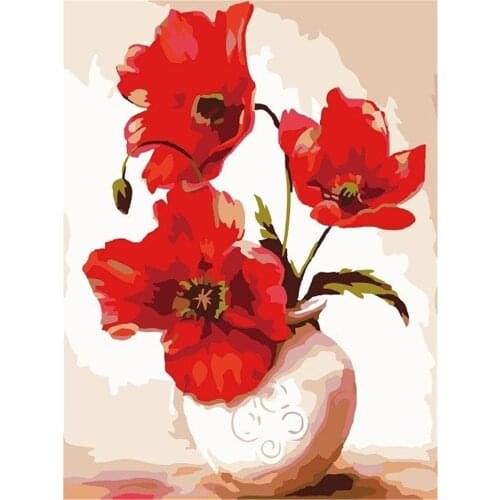 Flower Vase Printed 11CT Cross-Stitch Complete Kit DIY Embroidery DMC Threads Handicraft Sewing Hobby Handiwork Jewelry Floss