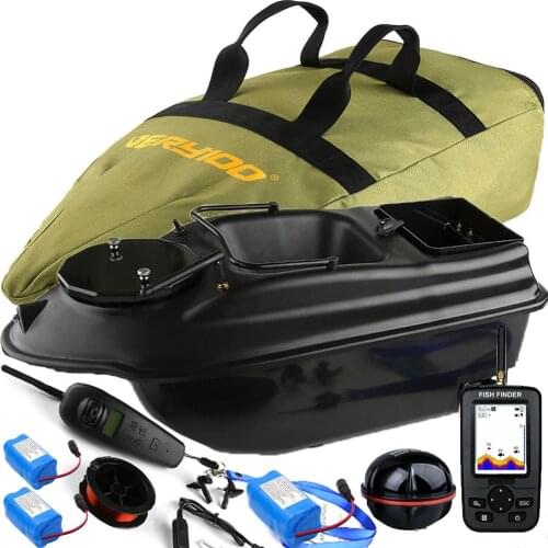VERY100 Wireless Smart GPS Fishing Bait Boat Hook Post RC Toy Boat,LCD Display GPS Sonar Fishfinder,Spare Batteries,Handbag