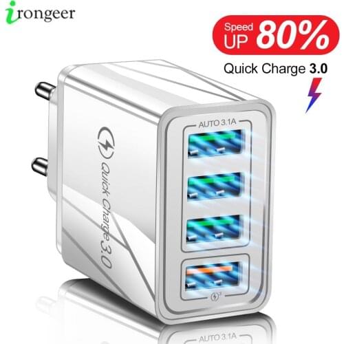 USB Charger Quick Charge 3.0 QC3.0 Fast Charging Mobile Phone Charger For iPhone XR Samsung Xiaomi Huawei Tablet Wall Adapter