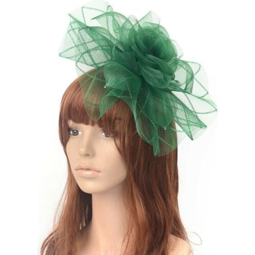 Fashion Striped Mesh Fascinator Hat For Women White Black Gauze Hair Clip Accessories Wedding Party Flower Fascinator Headwear