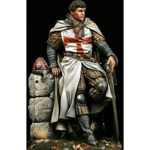 1/24 Scale 75MM The Crusaders Warrior Unpainted Miniatures Resin Model Kit Figure Free Shipping