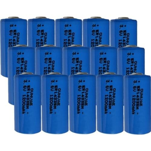 15PCS ER14335M 3.6V 2/3AA High Magnification liSOCL2 Lithium battery 14335 batteries 1200mah primary battery replace for TL-4955