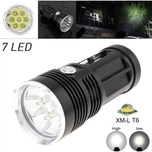 3 Modes Waterproof 2100 Lumens 7 x XM-L T6 LED Super Bright Flashlight for Camping